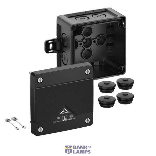 Junction box, Type of protection IP66/IP67/IP69, max. 2,5², IK09, Protection class II, Ui 1000V AC, Ui 1000V DC, DLG, DNV, VDE, Halogen free image 1