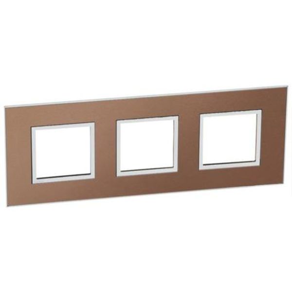 French and German standard plate square version 3x2 modules - brushed metal pink champagne image 1