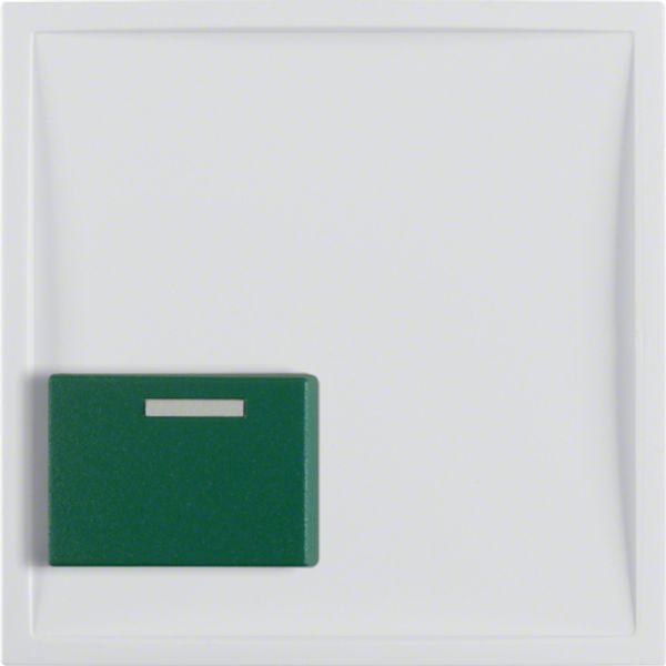 Central part with green switch, Berker S.1/B.x, white, gloss image 1