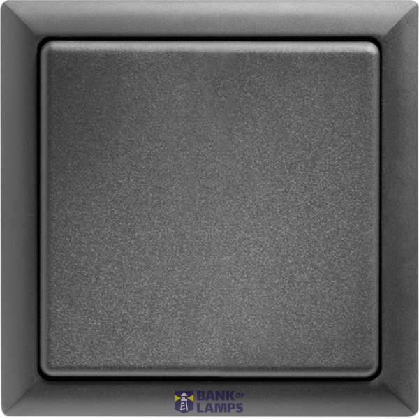 Wireless flat pushbutton anthracite mat without battery or wire, with flat rocker and flat double rocker image 1