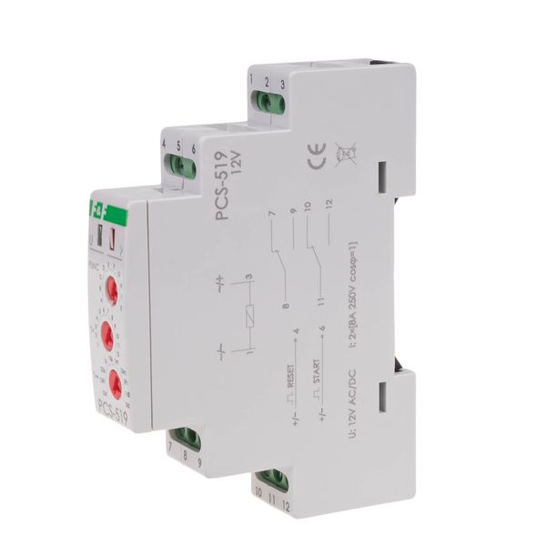 Time relay 10-function, 2NO/NC contacts 12V PCS-519 12V image 1
