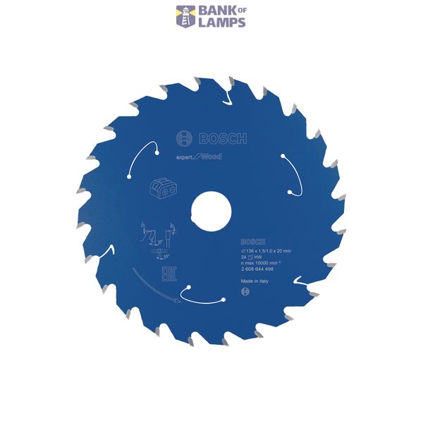Expert for Wood Circular Saw Blade for Cordless Saws 136x1.5/1x20 T24 image 1