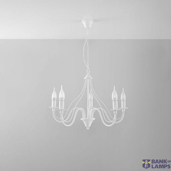 MINERVA CHANDELIER 5 WHITE E14 5X40W IP20 image 3