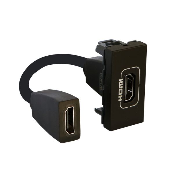 HDMI preterminated socket 1 module mat black Mosaic image 3