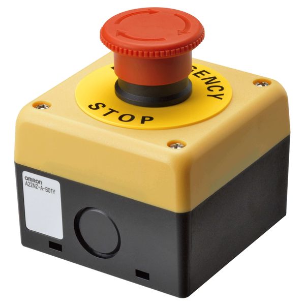 E-Stop, push-in, 2NC, 40-dia. head Medium Turn-reset. with integrated A22E0084E image 2