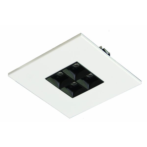MODUS ESD1000, recessed,  white body, square 180x180mm,  1x4 white optic, lenses 80°, LED 840 image 1