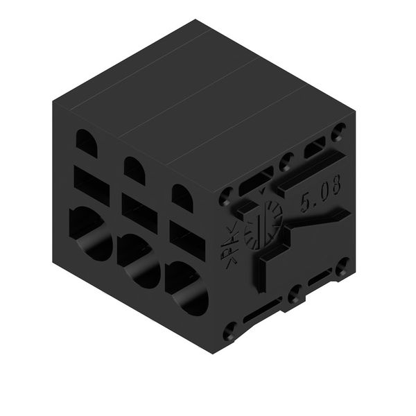 Printed circuit board terminals, 5.08 mm, Number of poles: 3, 90°, Solder pin length (l): 3.5 mm, tinned, black, PUSH IN without actuator, Clamping range, max. : 2.5 mm², Box image 2