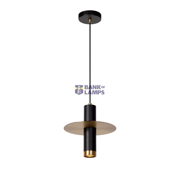 Lucide SELIN - Pendant light Bathroom - Ø 25 cm - 1xGU10 - IP44 - Black image 1