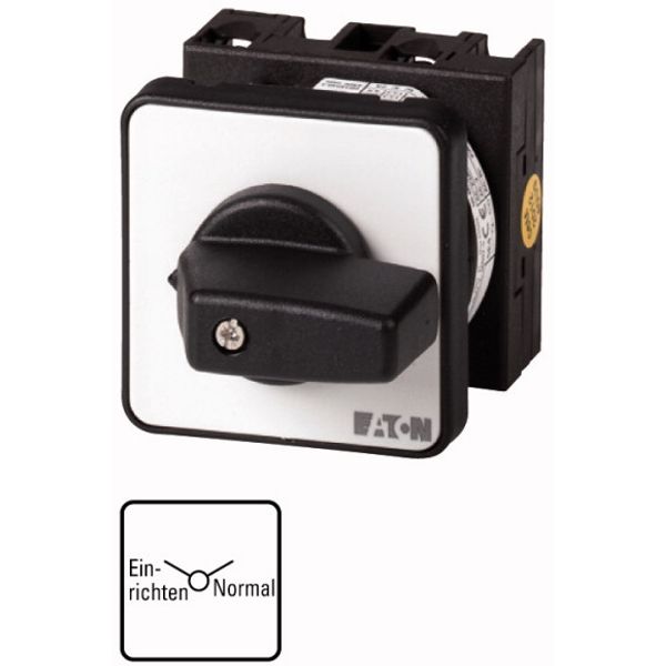 T0-2-8537/E Operation mode switch, T0, 20 A, flush mounting, 2 contact unit(s), Contacts: 4, 90 °, maintained, Without 0 (Off) position, Einrichten-Normal, Design image 1