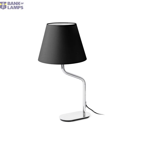 ETERNA CHROME TABLE LAMP BLACK LAMPSHADE image 1