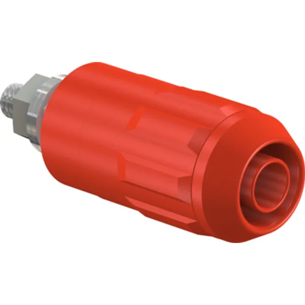 4 mm socket, screw connection, mounting Ø 12 mm, CAT II, red, 66.9684-22 image 1
