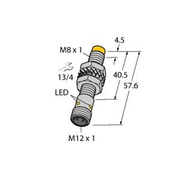 Inductive Sensor With Increased Switching Distance   NI3-M08E-AN6X-H1341 image 1