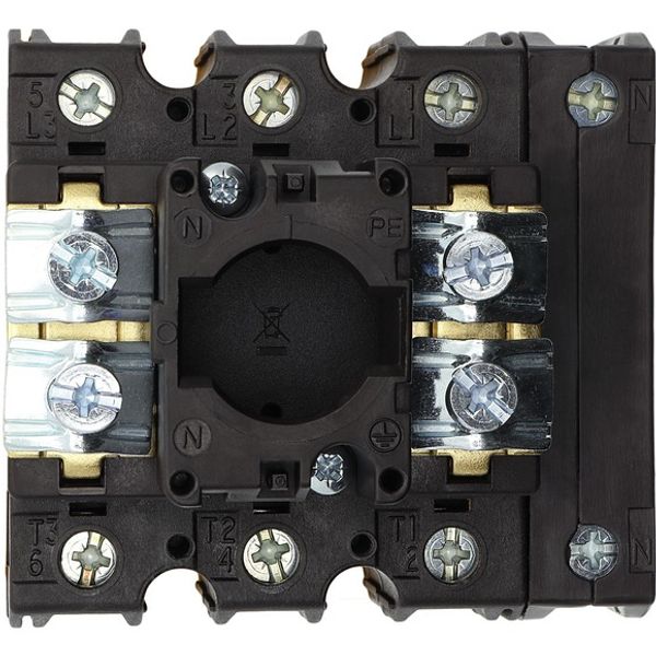 P3-100/EA/SVB/N Main switch, P3, 100 A, flush mounting, 3 pole + N, Emergency switching off function, With red rotary handle and yellow locking ring, Lockable in the image 2