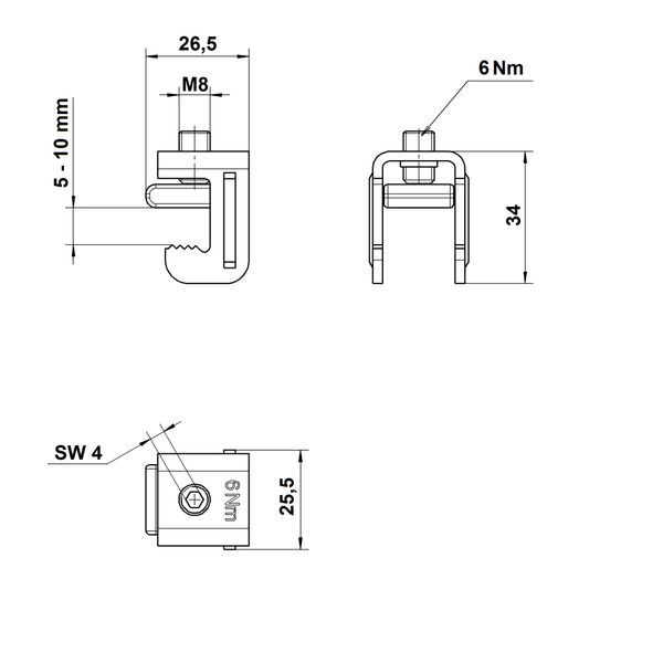 Forked clamp  HRC-00 (The price is shown without markup on metals. Request a quote for accurate information) image 2
