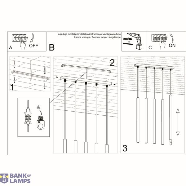 HANGING LAMP PASTELO 5 WHITE G9 5X40W IP20 image 6