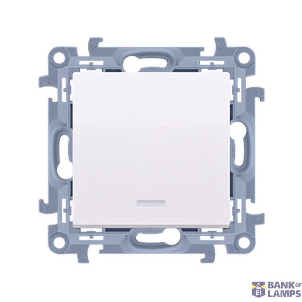 Two-way switch with LED illumination without pictogram, 10AX, white image 1