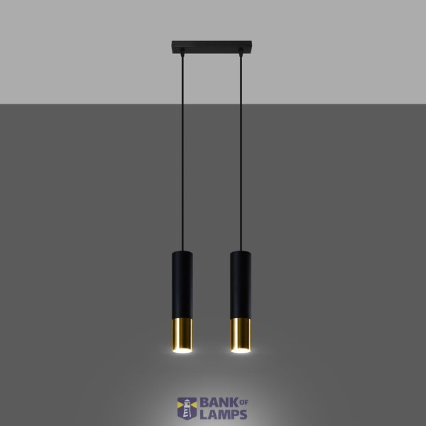HANGING LAMP LOOPEZ 2 BLACK/GOLD GU10 2X40W IP20 image 2