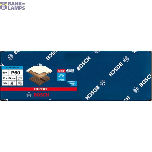 EXPERT C47 Sandpaper with 8 holes for Orbital Sanders 93 x 186 mm, G 6 5-pc image 2