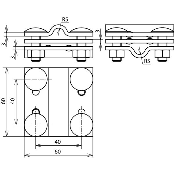 Cross unit St/tZn f. Rd 8-10/8-10mm - Rd 8-10/Fl 30mm-Fl 30/30mm w. in image 2