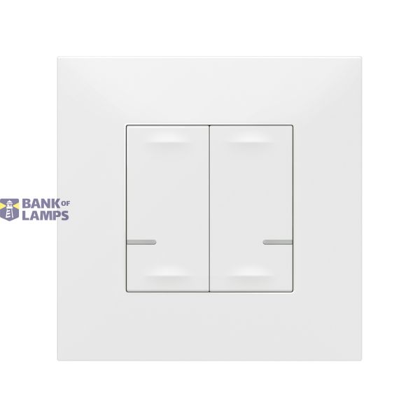 CONNECTED LIGHT SWITCH WITH NEUTRAL 2-GANG 2X250W VALENA NEXT WHITE (C image 1