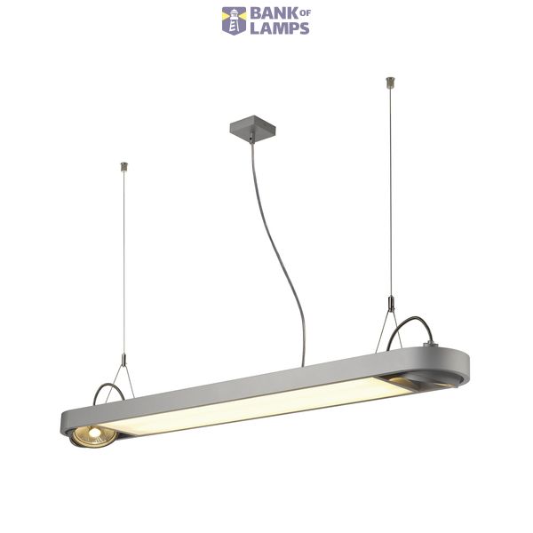 AIXLIGHT R Office T5 39W pendant, silver-grey, 2xT5 39W + 2xGU10 max.75W image 1