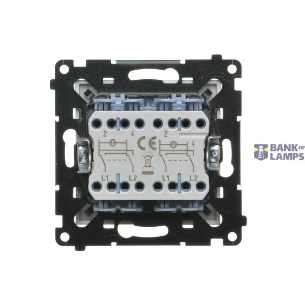 Double equipontential socket, (module), Simon 24, IP20/IP44, black matt image 1