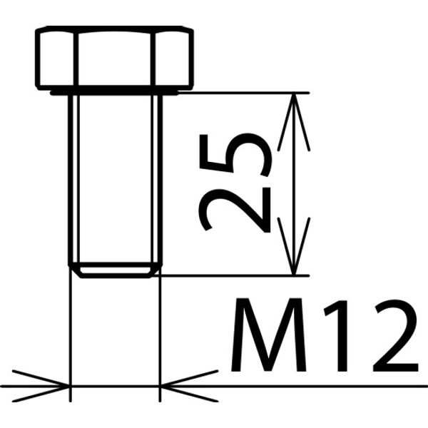 Hexagon bolt DIN 933 M12x25mm StSt image 2