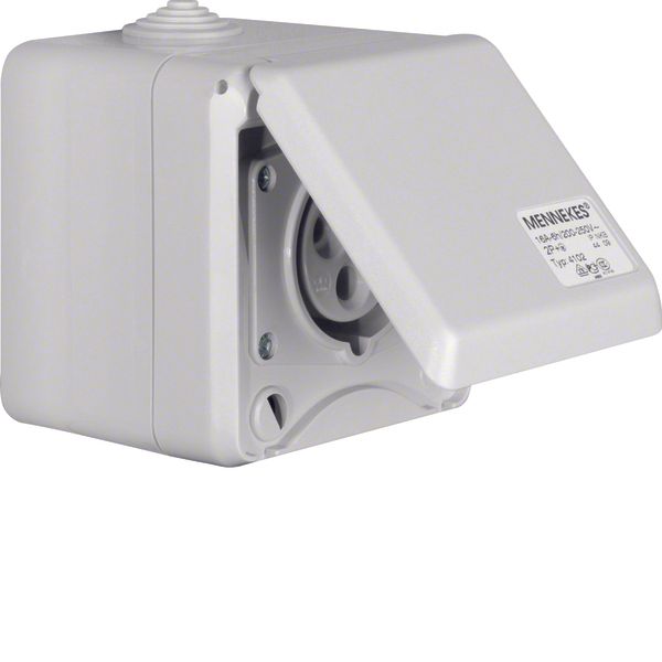 CEE soc. out. 3pole hinged cover surface-mtd 16 A, connecting system,  image 1