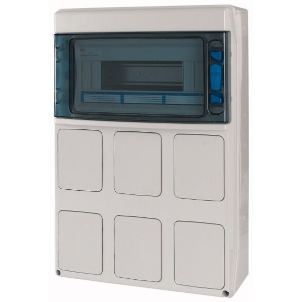 IKA-C-1/12-ST-LID IKA professional distribution board, IP65 + clamps + mounting plate for premoulded built-in sockets image 1