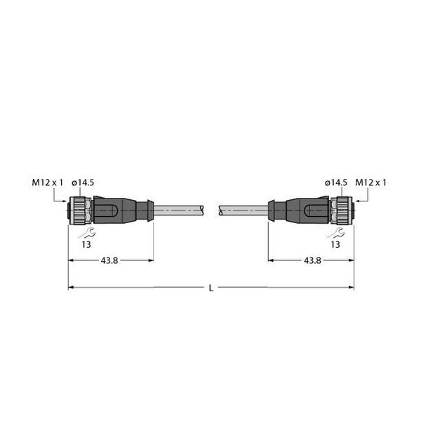 Industrial Ethernet/PROFINET Cable Connection Cable   RKSD-RKSD-4416-0.3M image 1