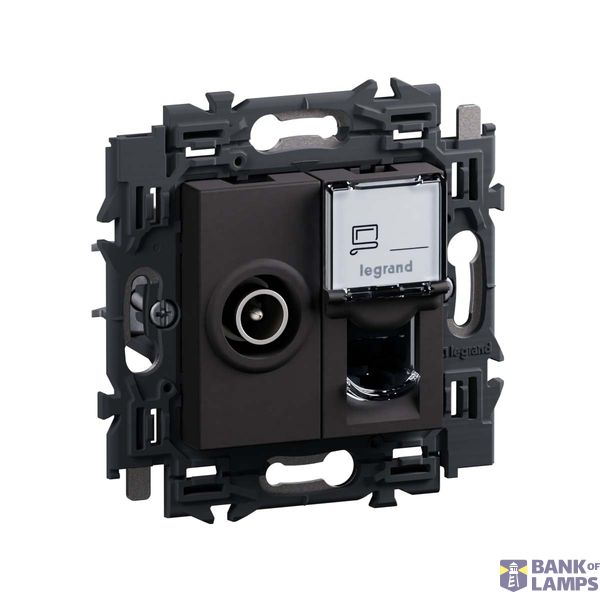Tv telenet + RJ45 UTP category 6 socket dark image 3