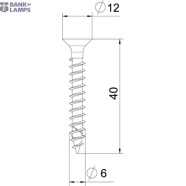 Chipboard screw countersunk head, TX 25 drive 6x40mm Stainless steel B image 2