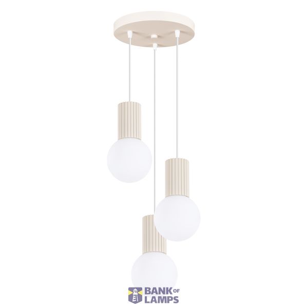 Pendant lamp HALO 3P beige image 3