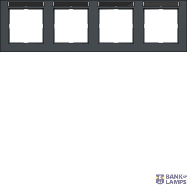 Cover frame 4-way horizontal, text field, A.1, anthracite image 1