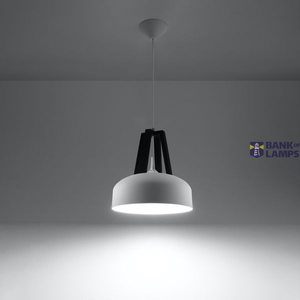 HANGING LAMP CASCO WHITE/BLACK E27 1X60W IP20 image 3