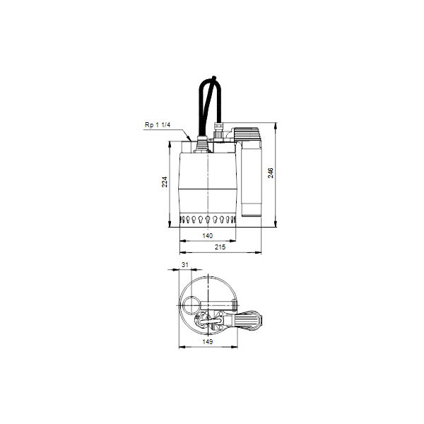 Submersible drainage pump UNILIFT KP350-AV-1 1X220-240V 50HZ 5MSCH wit image 4