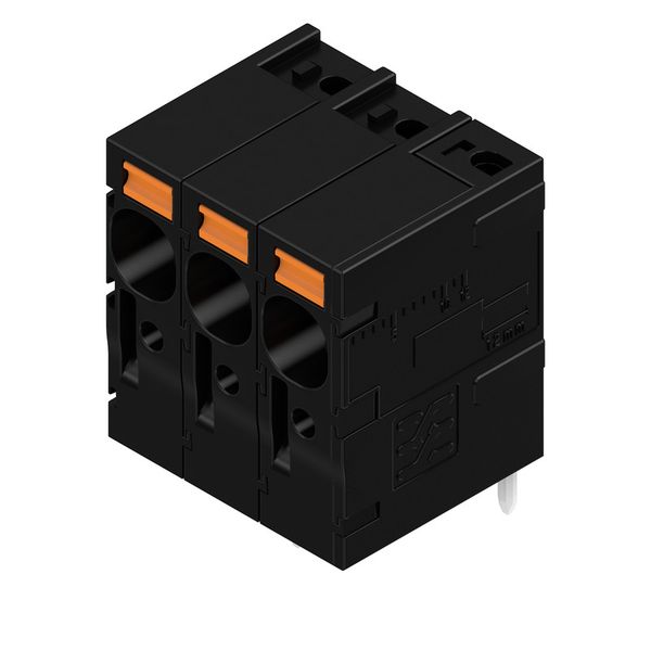 Printed circuit board terminals, 7.50 mm, Number of poles: 3, 90°, Solder pin length (l): 5 mm, tinned, black, PUSH IN without actuator, Clamping range, max. : 6 mm², Box image 3
