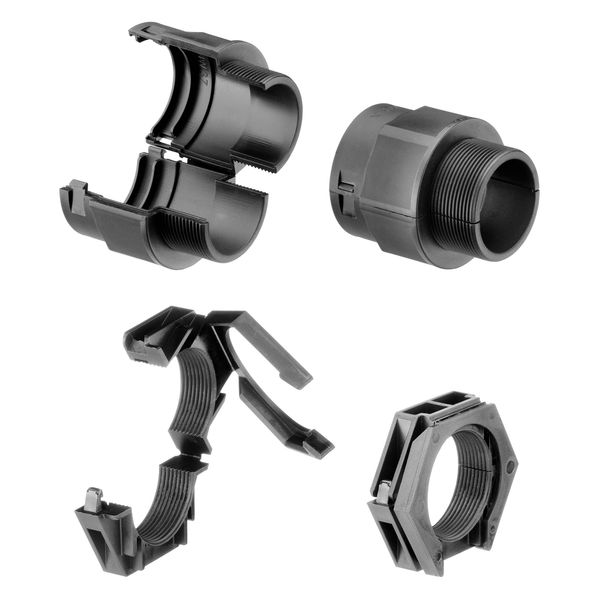 Deelbare wartel en contramoer; zwart; image 1