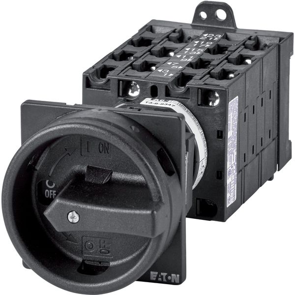 T3-6-8348/V/SVB-SW Main switch, T3, 32 A, rear mounting, 6 contact unit(s), 12-pole, STOP function, With black rotary handle and locking ring image 2