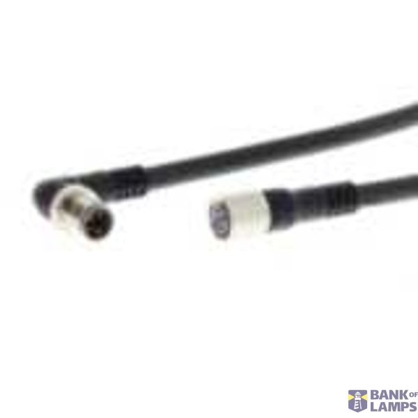 Cable with connectors on both cable ends, M8 straight socket (female), M8 right-angle plug (male), 4-poles, PVC robot cable, IP67, 5 m XS3W0009M image 1