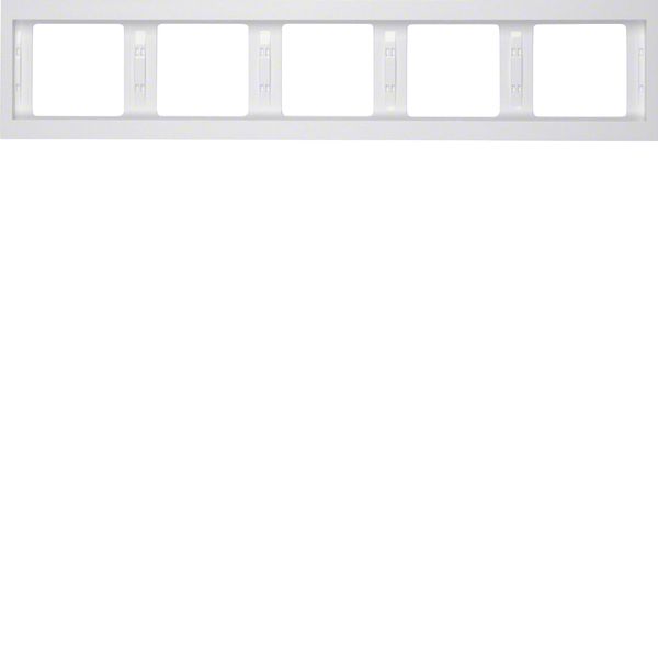 Frame 5gang hor., K.1, p. white glossy image 1