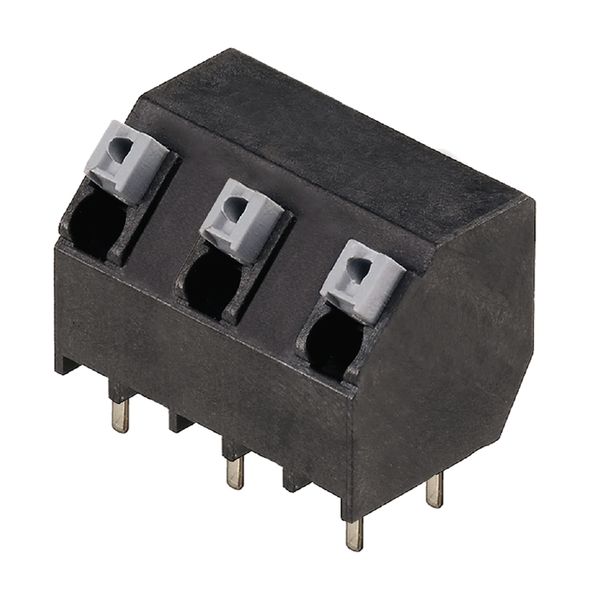 Printed circuit board terminals, 7.50 mm, Number of poles: 3, 135°, Solder pin length (l): 3.5 mm, black, PUSH IN with actuator, Clamping range, max. : 1.5 mm², Tube image 1