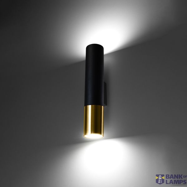 LOOPEZ WALL LAMP BLACK/GOLD GU10 2X40W IP20 image 8