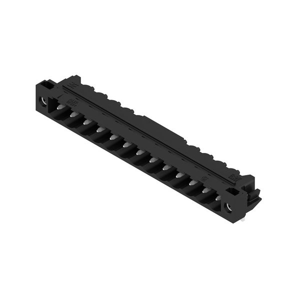 PCB plug-in connector, male header, Solder flange, THT/THR solder connection, 5.08 mm, Number of poles: 13, 90°, Solder pin length (l): 3.2 mm, tinned, black, Box image 1
