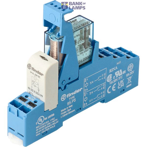 Rel. interface Mod. Push-IN 2CO 10A/24VDC/Agni/LED/diode image 3
