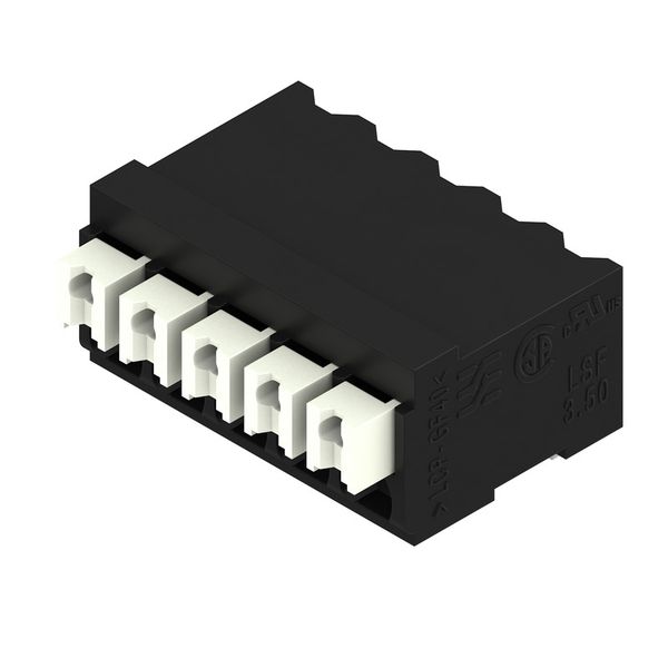 Printed circuit board terminals, 3.50 mm, Number of poles: 5, 90°, Solder pin length (l): 1.5 mm, black, PUSH IN with actuator, Clamping range, max. : 1.5 mm², Tube image 2