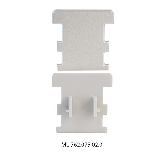End cap for BV without hole, silver color, 1 pc image 1