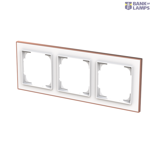 1723-441M-500 Cover  with decor ring, 3gang studio white matt copper image 2