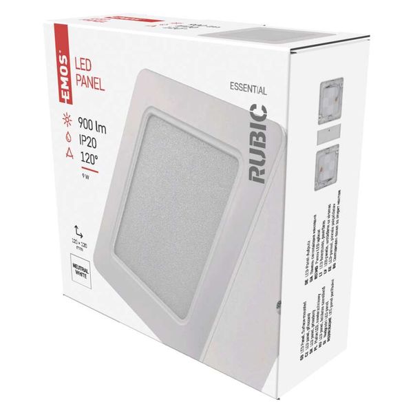 LED surface luminaire RUBIC, square, white, 9W, neutral white image 1