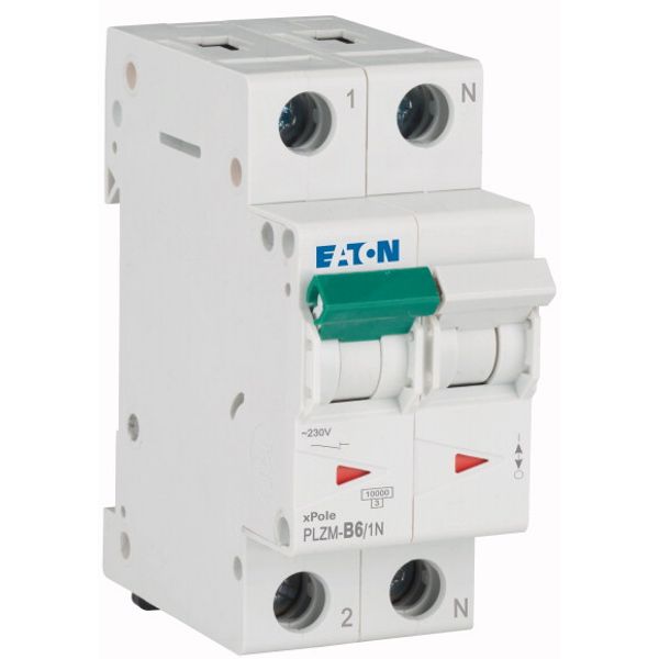 Miniature circuit breaker (MCB), 6 A, 1p+N, characteristic: B image 5